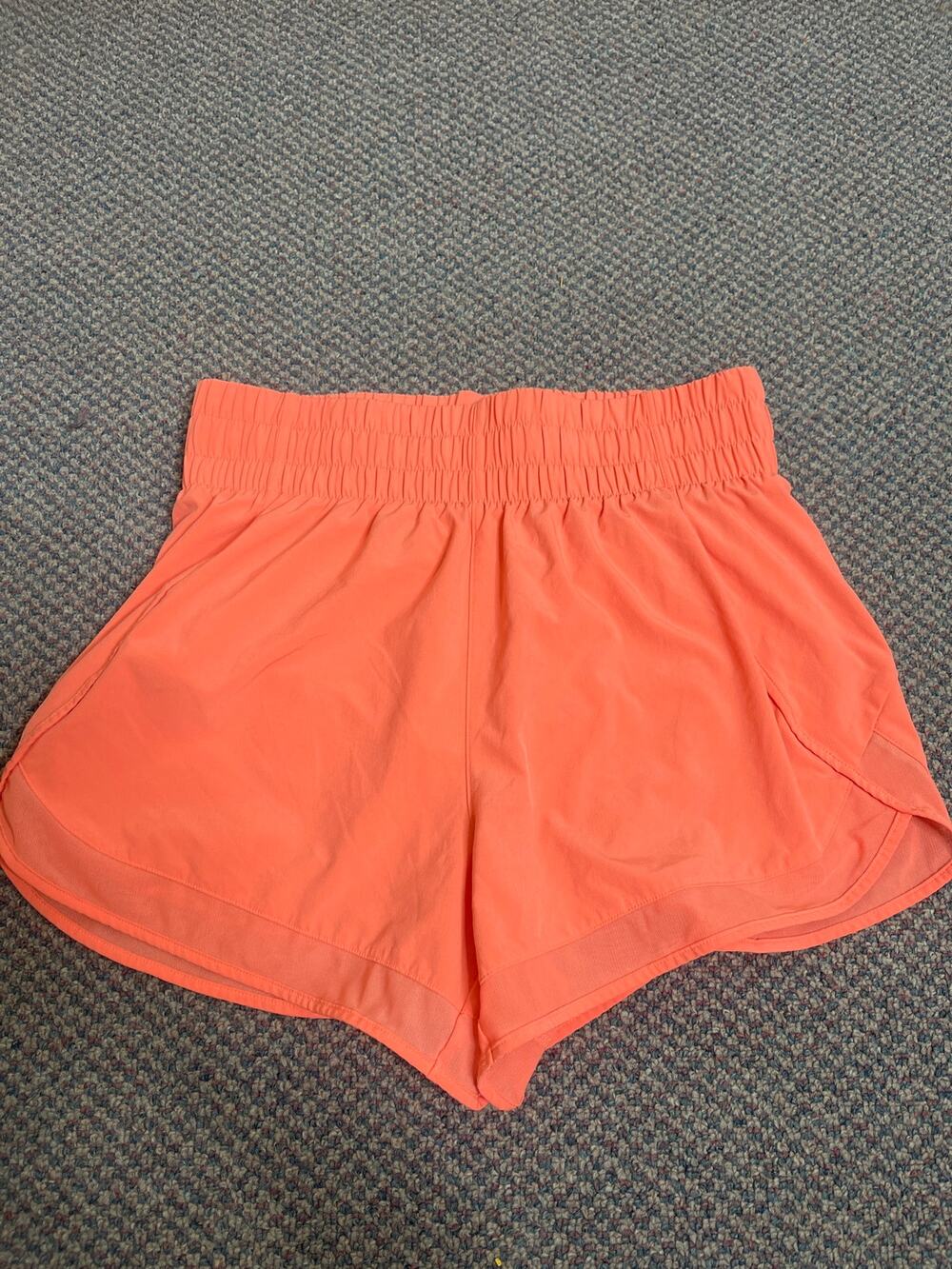 Athleta High Rise Mesh Racer Run 3'' Coral Short Small